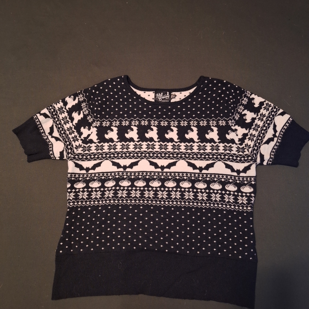 Hell Bunny Black and White Knit Sweater